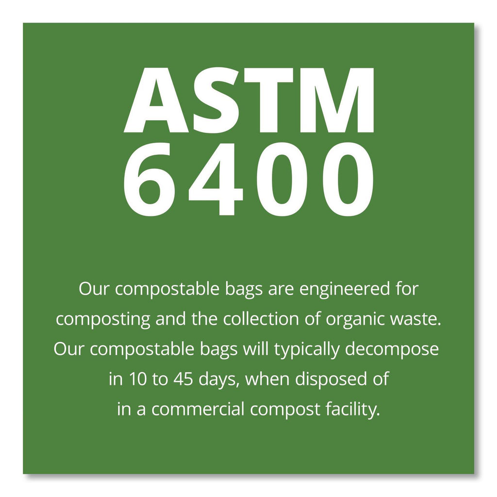 EcoSafe-6400 Bags, 48 gal, 0.85 mil, 42" x 48", Green, 40/Box