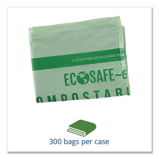 EcoSafe-6400 Bags, 64 gal, 0.85 mil, 48" x 60", Green, 30/Box