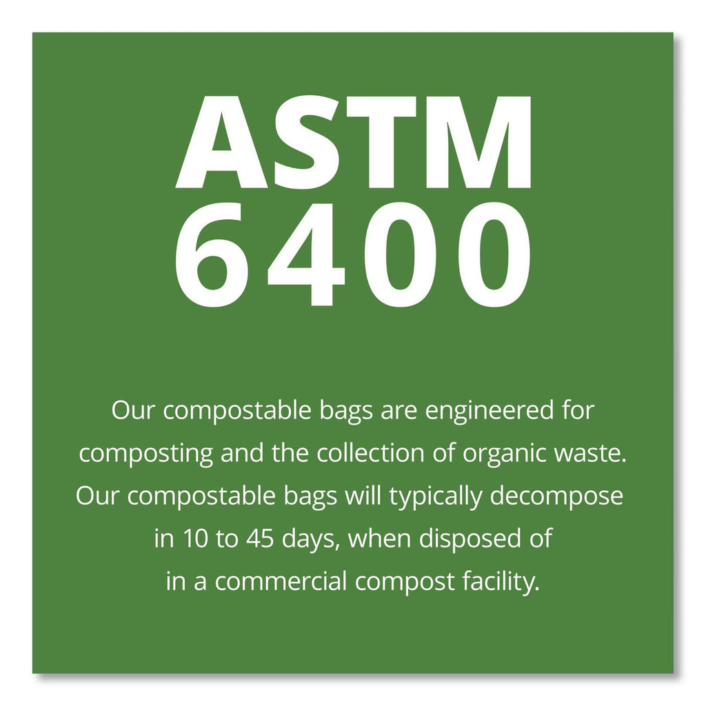 EcoSafe-6400 Bags, 64 gal, 0.85 mil, 48" x 60", Green, 30/Box