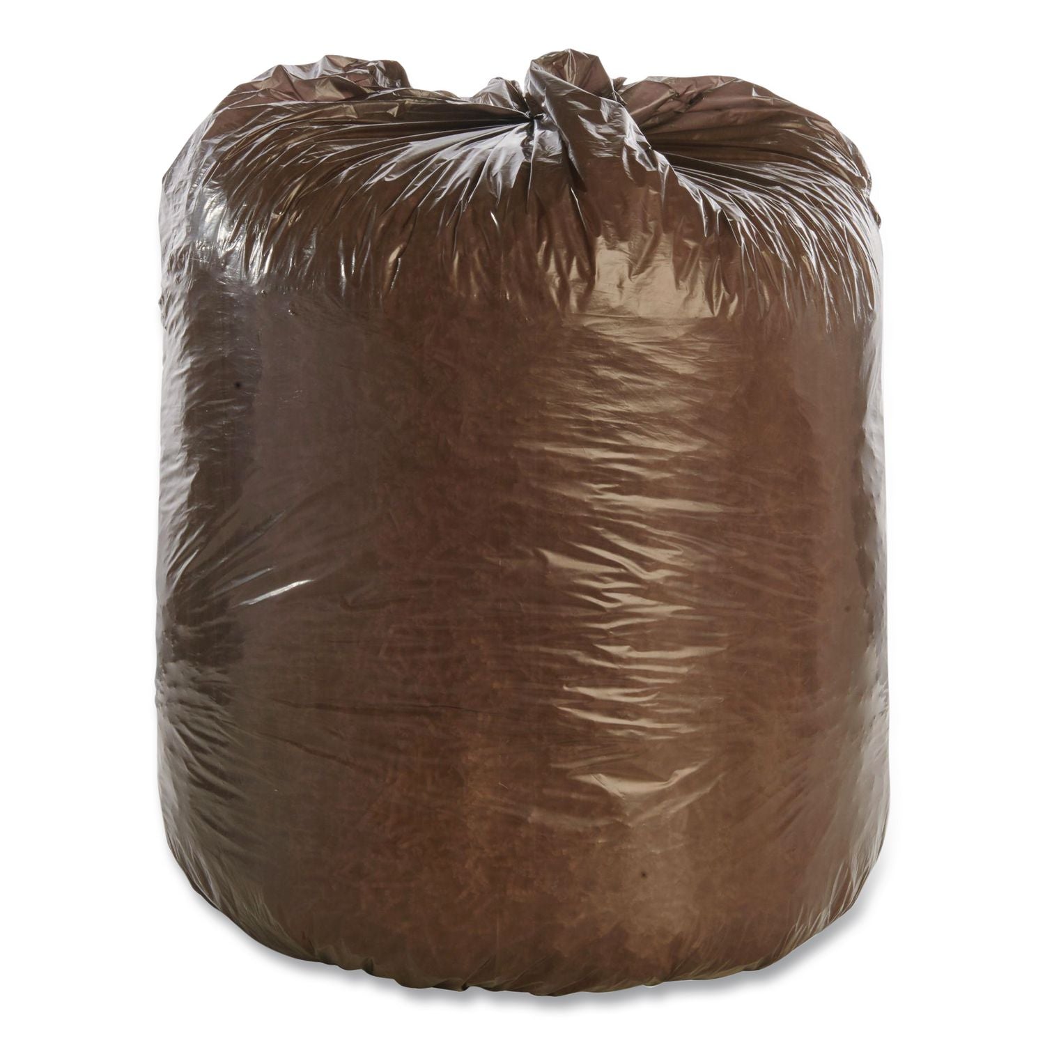 Controlled Life-Cycle Plastic Trash Bags, 39 gal, 1.1 mil, 33" x 44", Brown, 40/Box