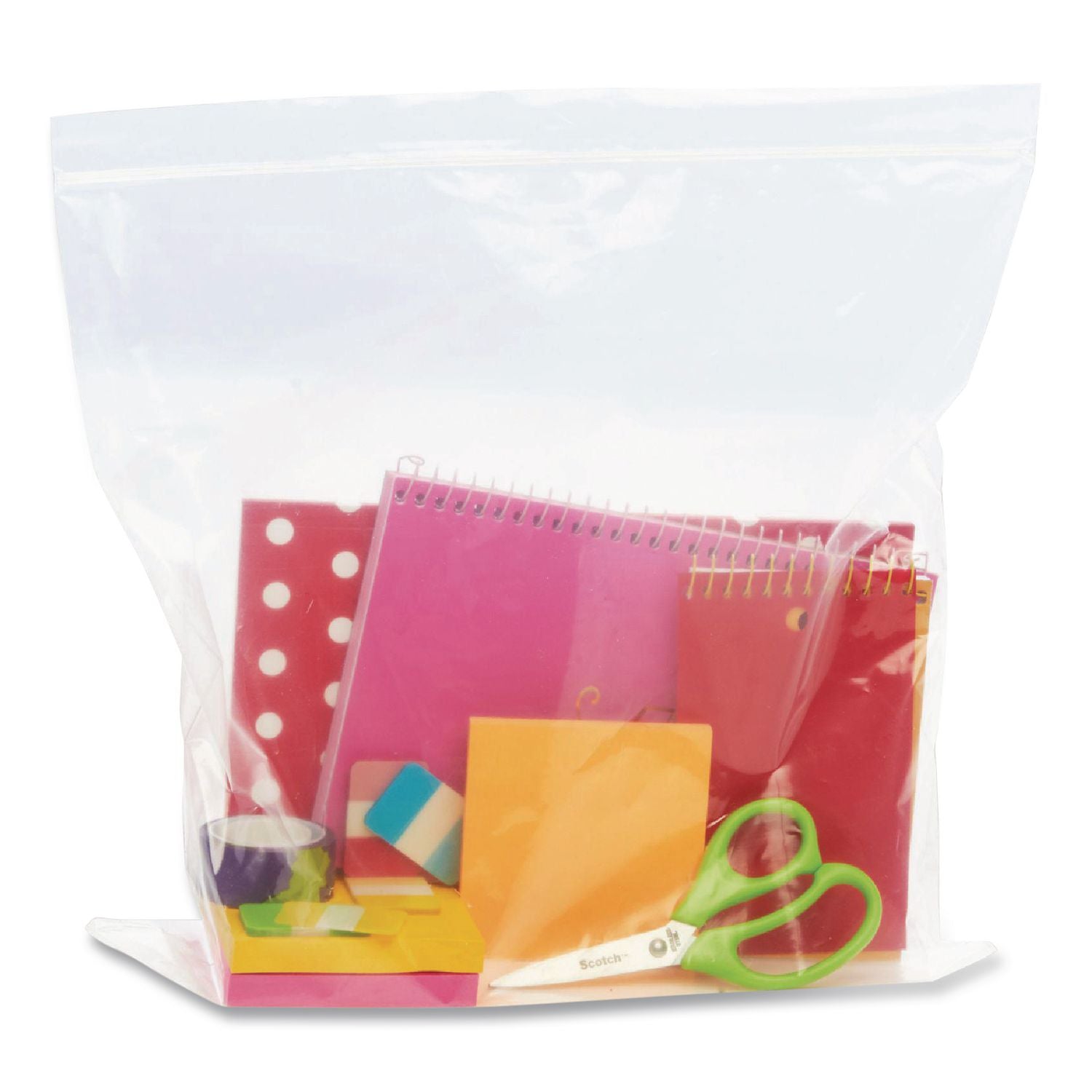 Seal Closure Bags, 2 mil, 12" x 12", Clear, 500/Carton