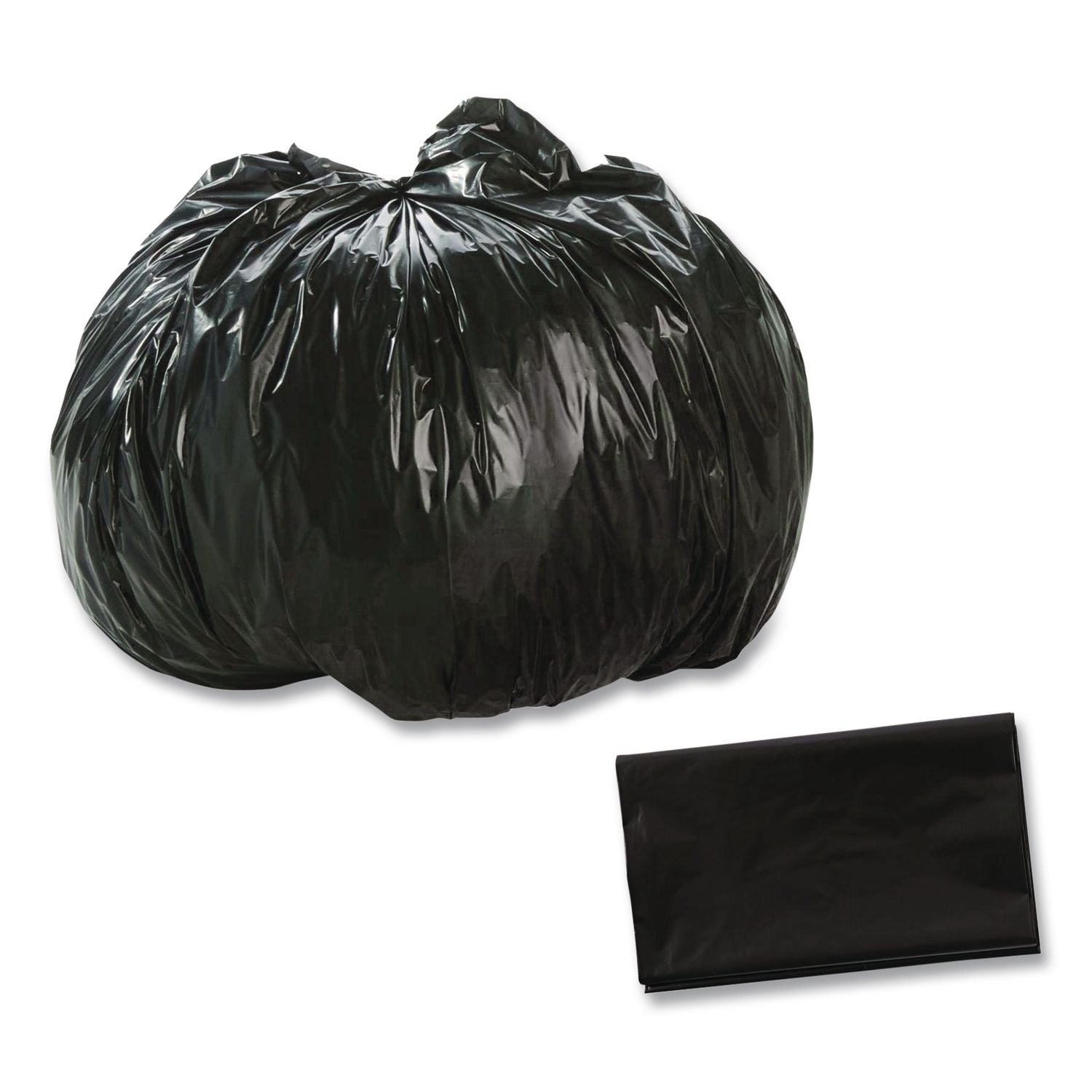 Total Recycled Content Plastic Trash Bags, 10 gal, 1 mil, 24" x 24", Brown/Black, 250/Carton