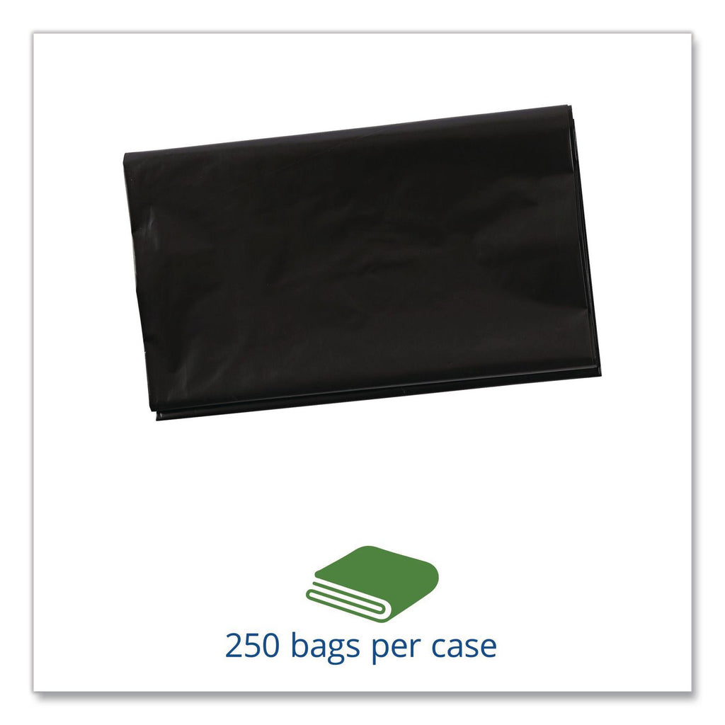Total Recycled Content Plastic Trash Bags, 10 gal, 1 mil, 24" x 24", Brown/Black, 250/Carton