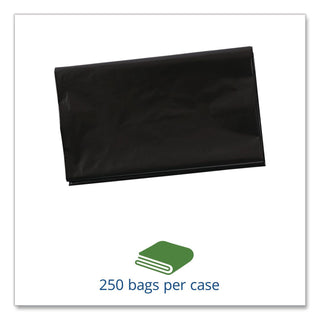 Total Recycled Content Plastic Trash Bags, 10 gal, 1 mil, 24" x 24", Brown/Black, 250/Carton