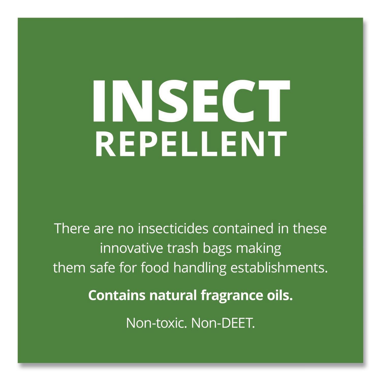 Insect-Repellent Trash Bags, 35 gal, 2 mil, 33" x 45", Black, 80/Box