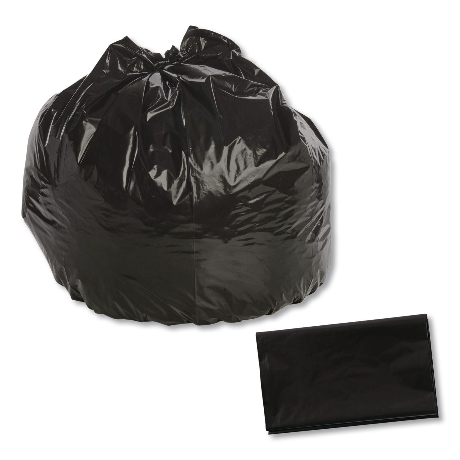 Total Recycled Content Plastic Trash Bags, 33 gal, 1.3 mil, 33" x 40", Brown/Black, 100/Carton