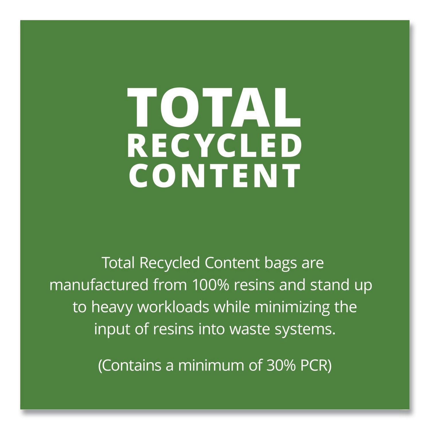 Total Recycled Content Plastic Trash Bags, 33 gal, 1.3 mil, 33" x 40", Brown/Black, 100/Carton