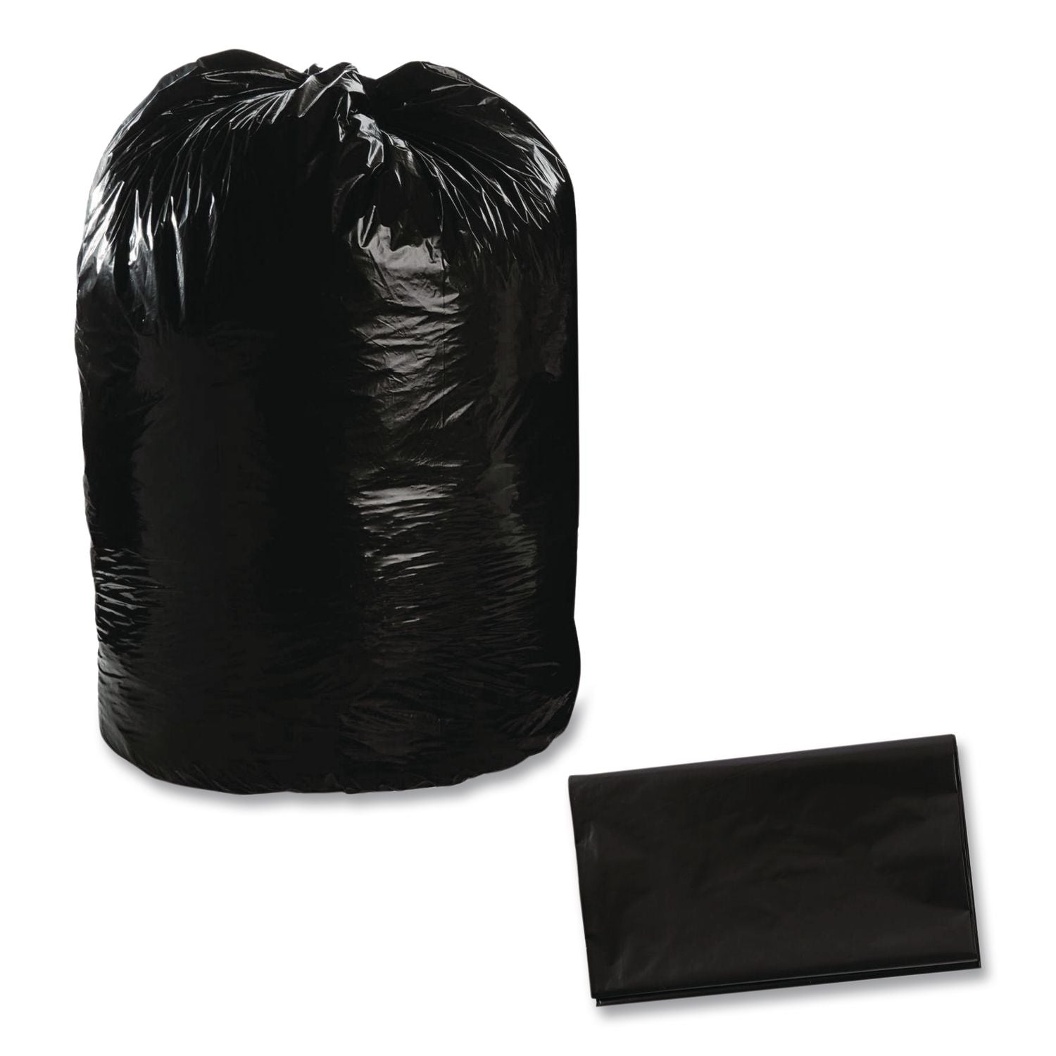 Total Recycled Content Plastic Trash Bags, 60 gal, 1.5 mil, 36" x 58", Brown/Black, 100/Carton