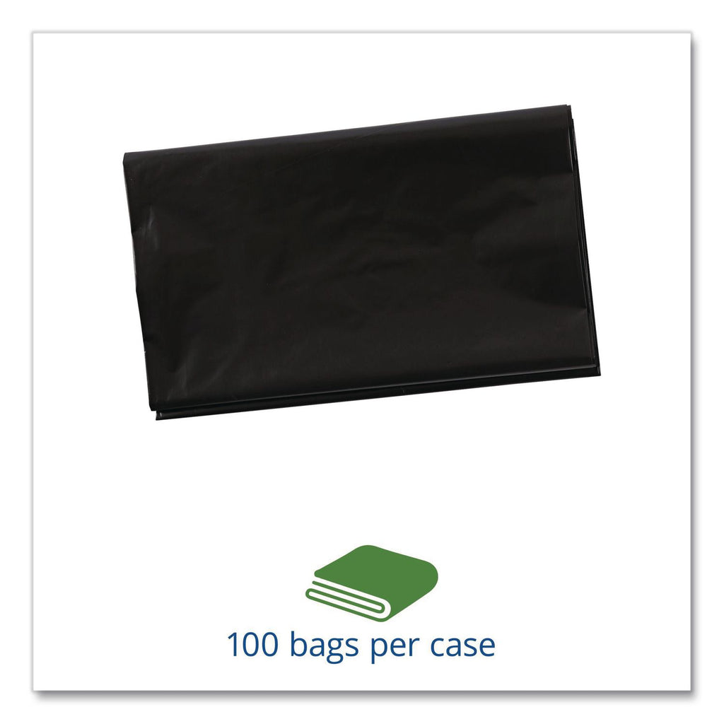 Total Recycled Content Plastic Trash Bags, 60 gal, 1.5 mil, 36" x 58", Brown/Black, 100/Carton