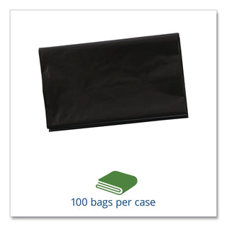 Total Recycled Content Plastic Trash Bags, 60 gal, 1.5 mil, 36" x 58", Brown/Black, 100/Carton
