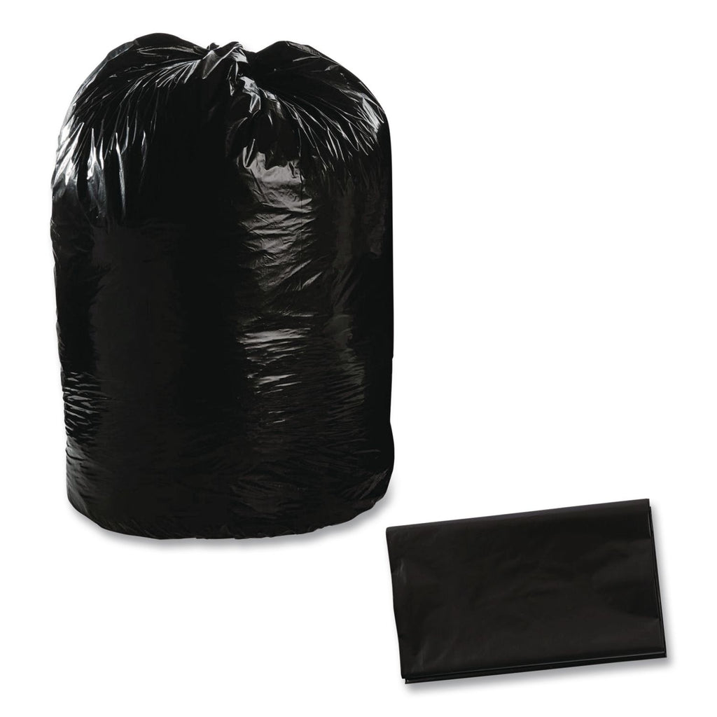 Total Recycled Content Plastic Trash Bags, 60 gal, 1.5 mil, 38" x 60", Brown/Black, 100/Carton