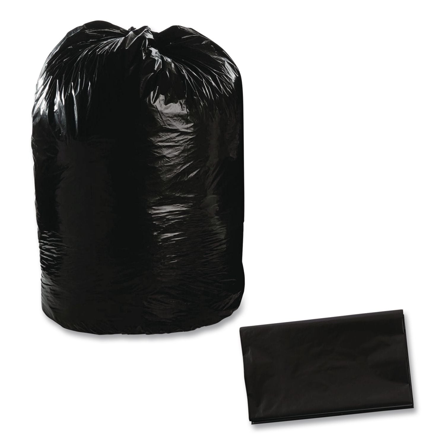 Total Recycled Content Plastic Trash Bags, 60 gal, 1.5 mil, 38" x 60", Brown/Black, 100/Carton