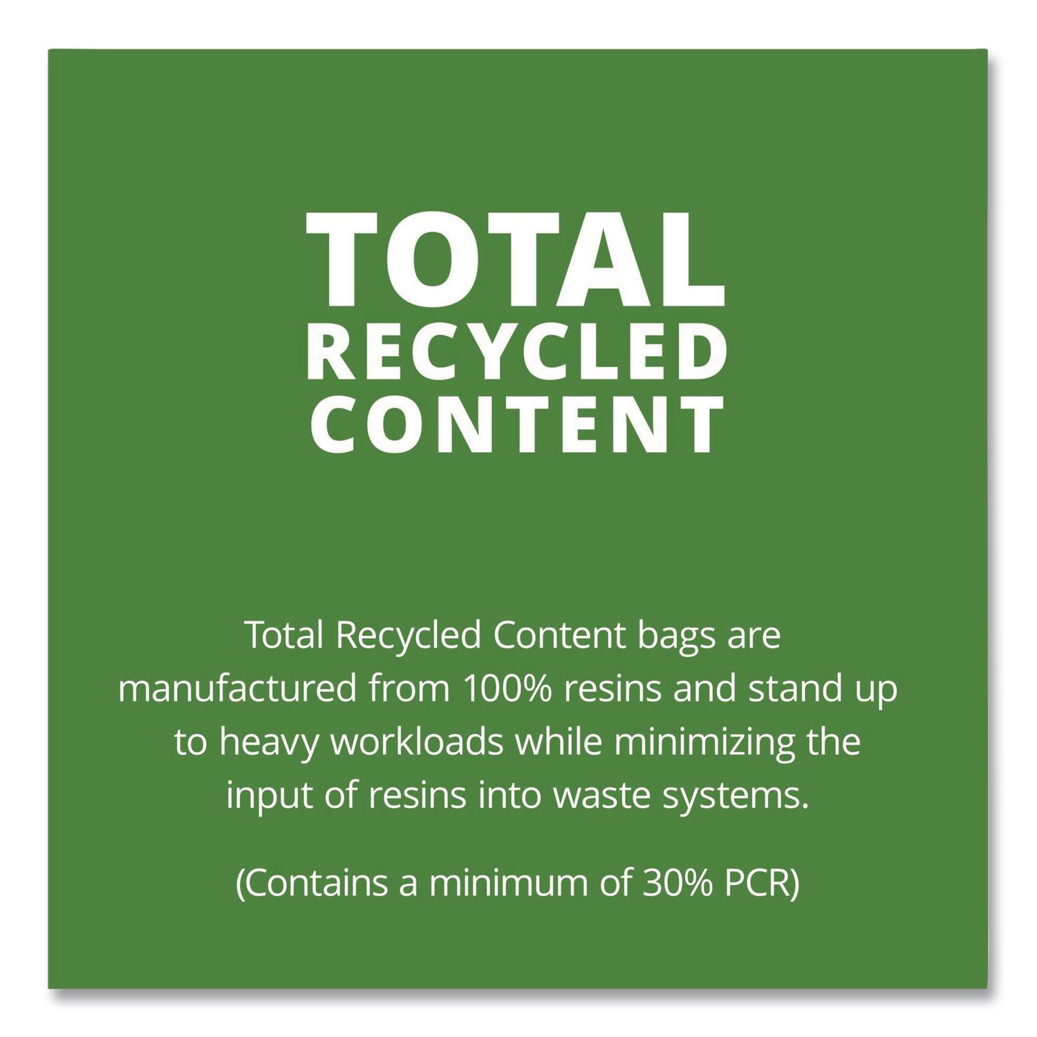 Total Recycled Content Plastic Trash Bags, 60 gal, 1.5 mil, 38" x 60", Brown/Black, 100/Carton