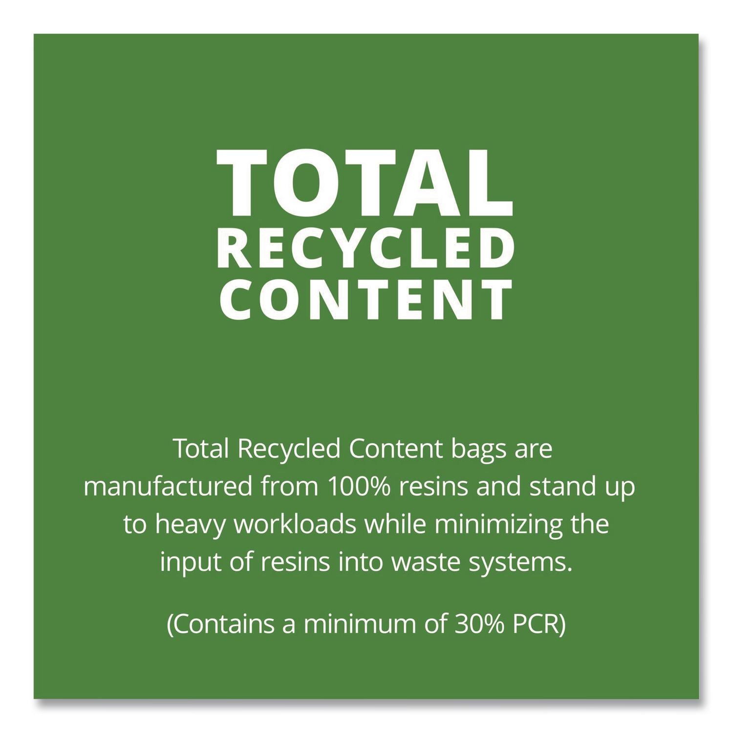 Total Recycled Content Plastic Trash Bags, 45 gal, 1.5 mil, 40" x 48", Brown/Black, 100/Carton