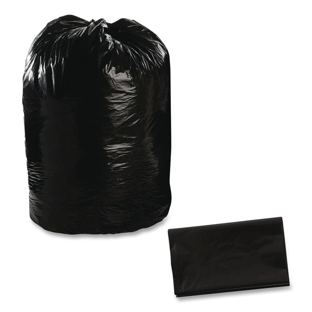 Total Recycled Content Plastic Trash Bags, 56 gal, 1.5 mil, 43" x 49", Brown/Black, 100/Carton