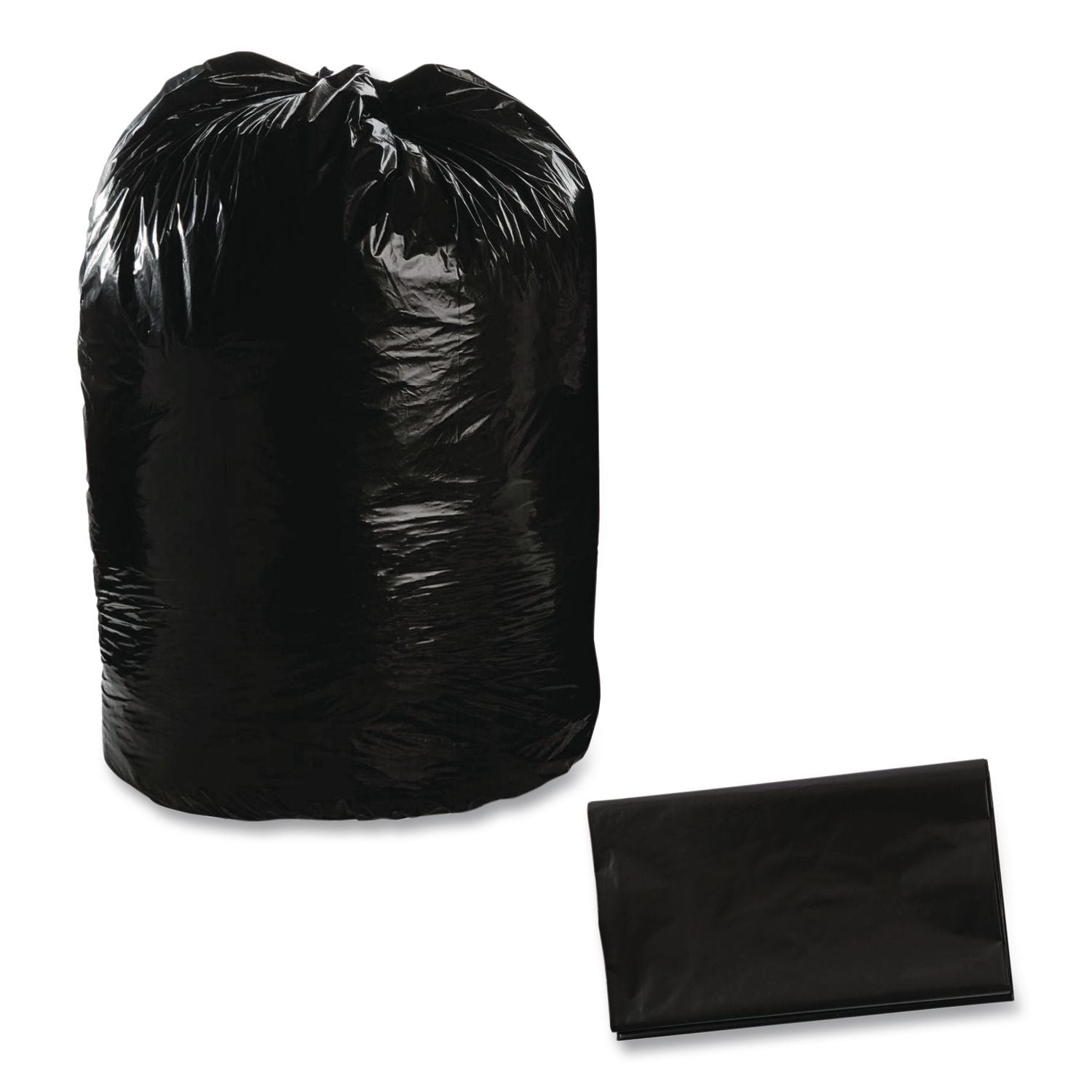 Total Recycled Content Plastic Trash Bags, 56 gal, 1.5 mil, 43" x 49", Brown/Black, 100/Carton