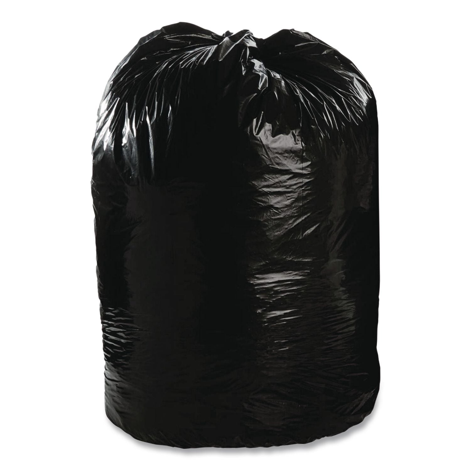Total Recycled Content Plastic Trash Bags, 56 gal, 1.5 mil, 43" x 49", Brown/Black, 100/Carton