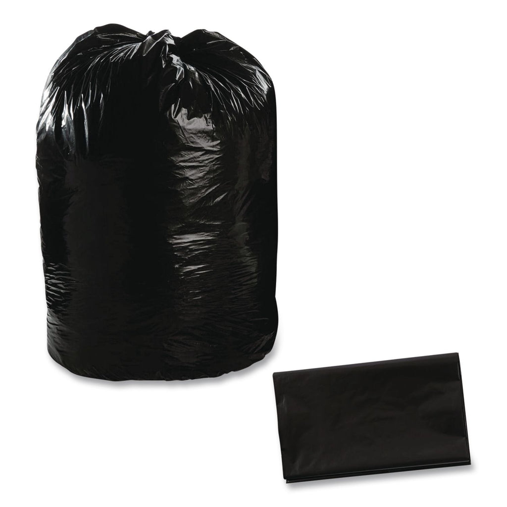 Total Recycled Content Plastic Trash Bags, 65 gal, 1.5 mil, 50" x 51", Brown/Black, 100/Carton