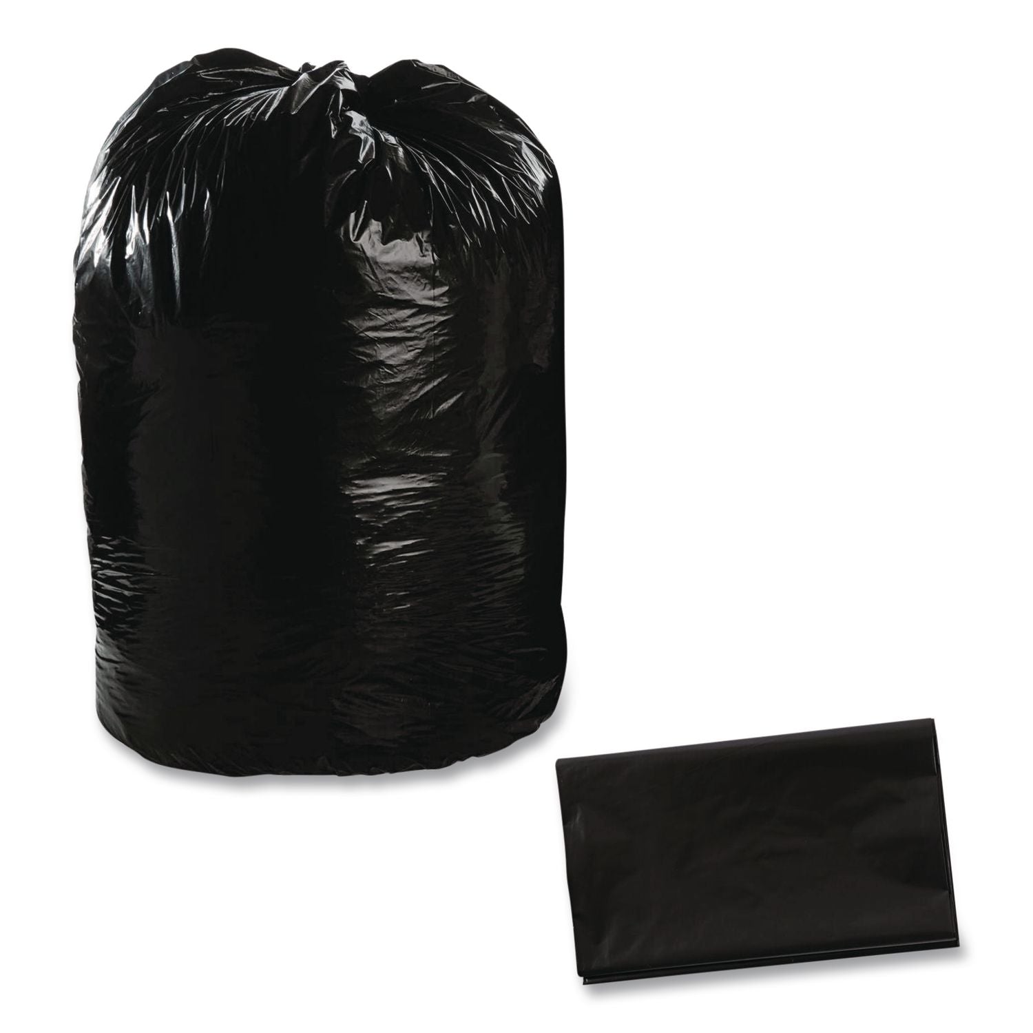 Total Recycled Content Plastic Trash Bags, 65 gal, 1.5 mil, 50" x 51", Brown/Black, 100/Carton