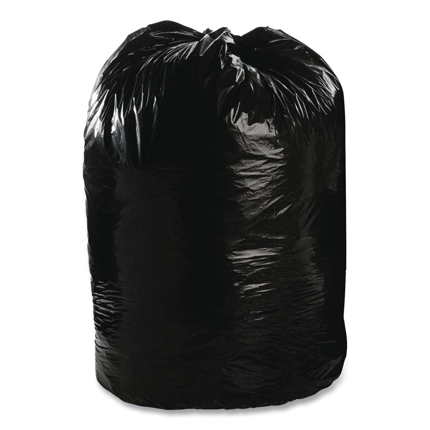 Total Recycled Content Plastic Trash Bags, 65 gal, 1.5 mil, 50" x 51", Brown/Black, 100/Carton