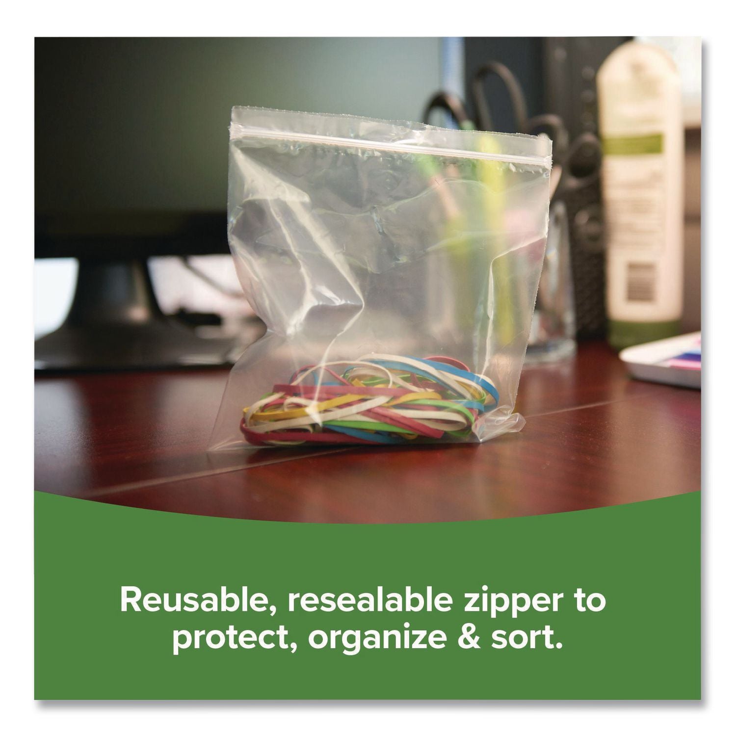 Seal Closure Bags, 2 mil, 12" x 12", Clear, 500/Carton