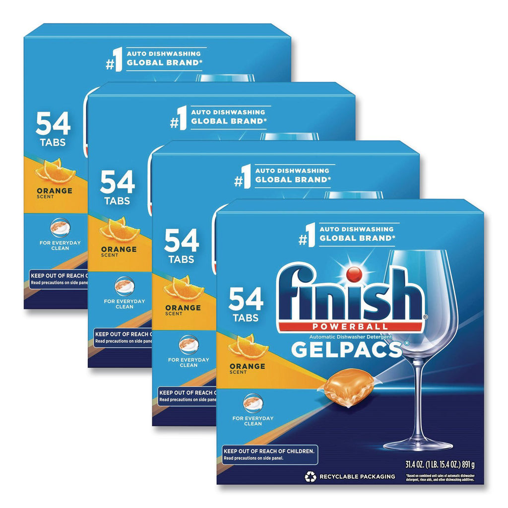 Dish Detergent Gelpacs, Orange Scent, 54/Box, 4 Boxes/Carton