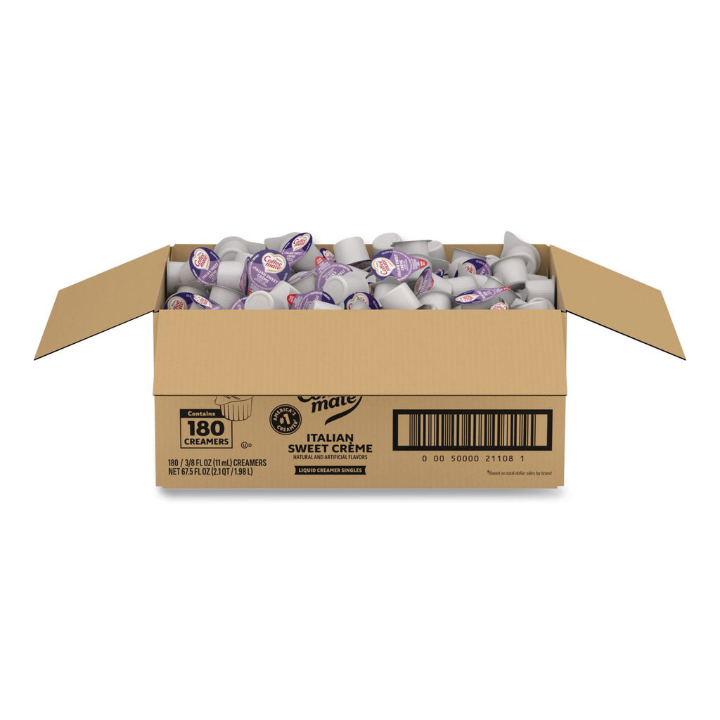 180 Count Bulk Liquid Coffee Creamer, Italian Sweet Creme, 0.38 oz, 180/Carton