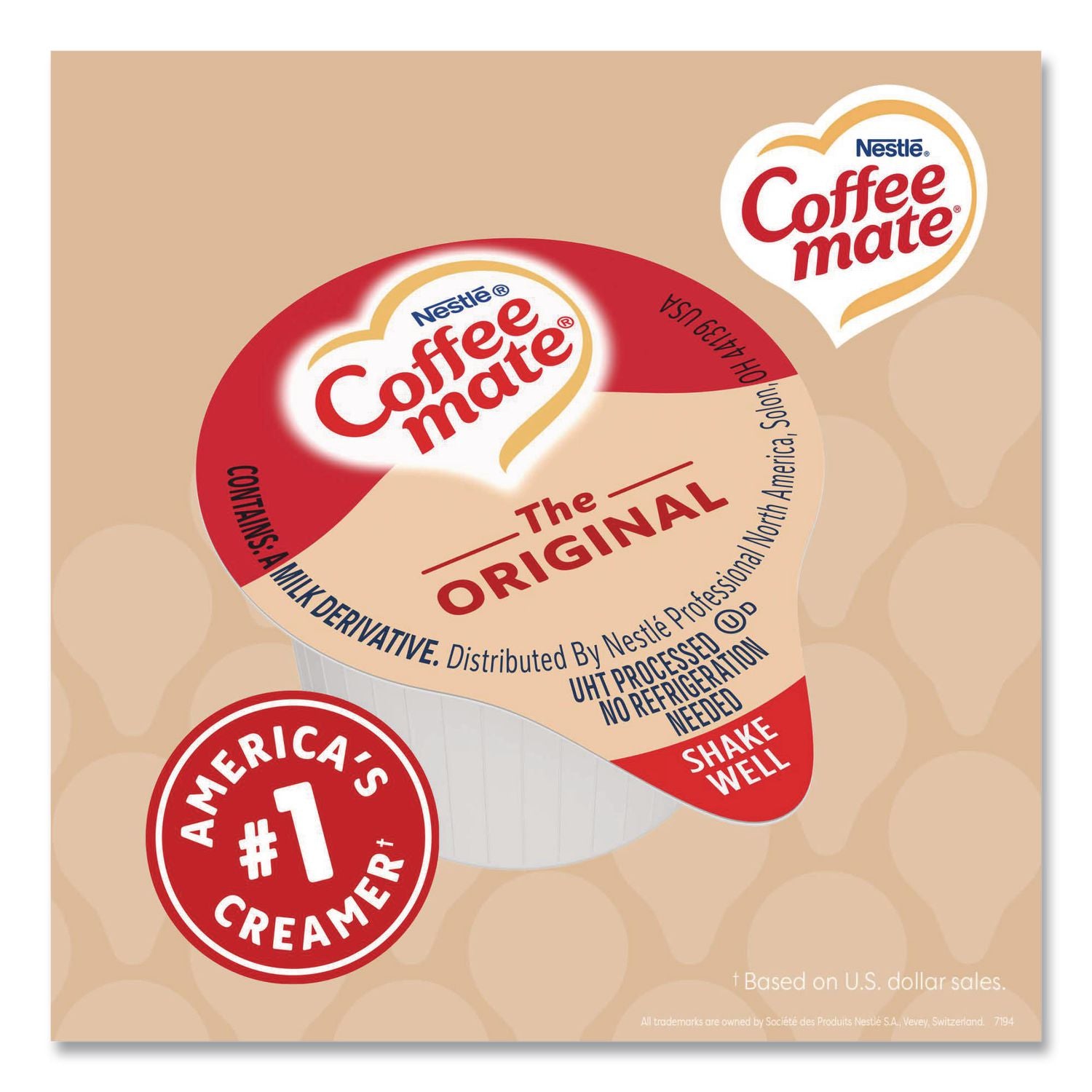 Liquid Coffee Creamer, Original, 0.38 oz Mini Cups, 360/Carton