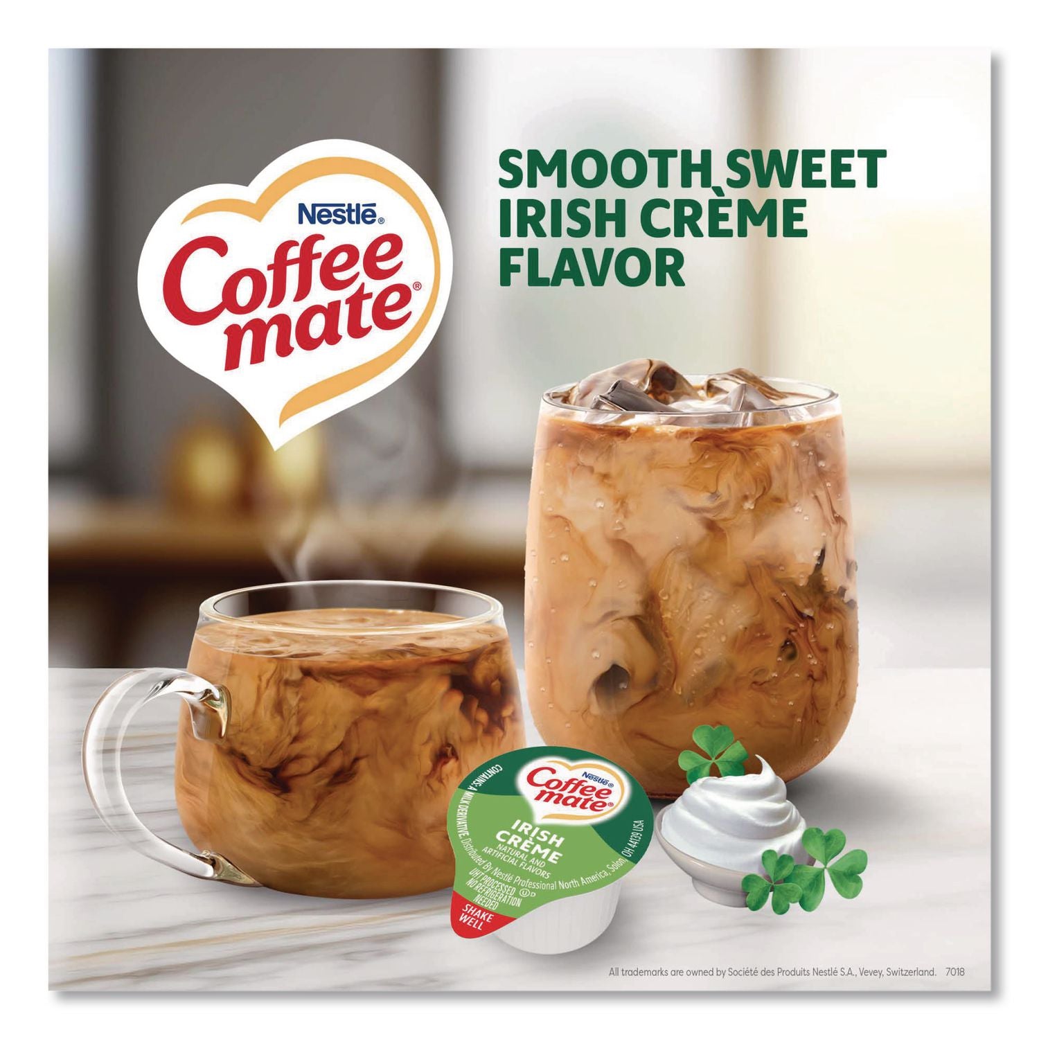 180 Count Bulk Liquid Coffee Creamer, Irish Creme, 0.38 oz, 180/Carton