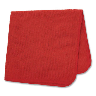 Microfiber Cleaning Cloths, 12 x 12, Red, 24/Pack