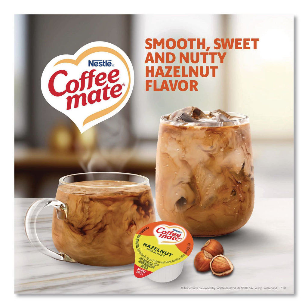 Liquid Coffee Creamer, Hazelnut, 0.38 oz Mini Cups, 180/Carton
