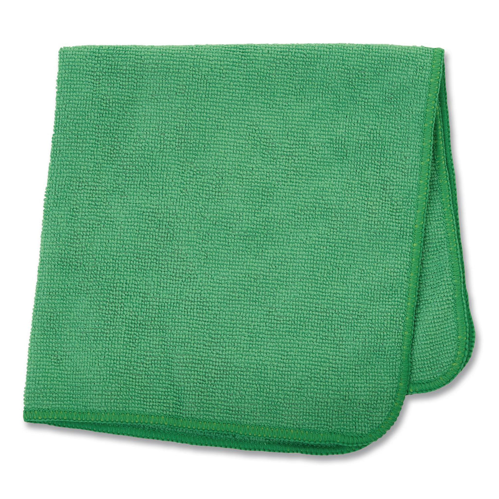 Microfiber Cleaning Cloths, 16 x 16, Green, 24/Pack