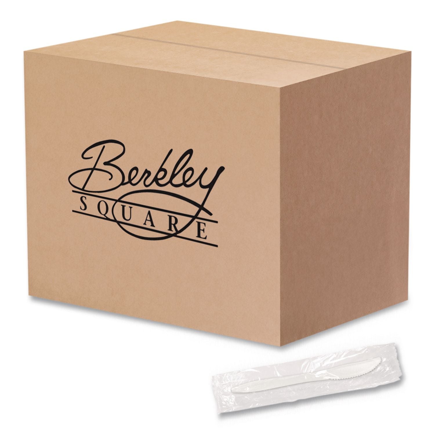 Individually Wrapped Mediumweight Cutlery, Knives, White, 1,000/Carton