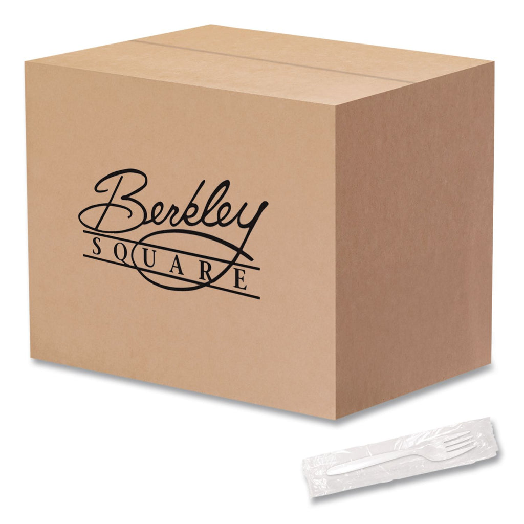 Individually Wrapped Mediumweight Cutlery, Forks, White, 1,000/Carton