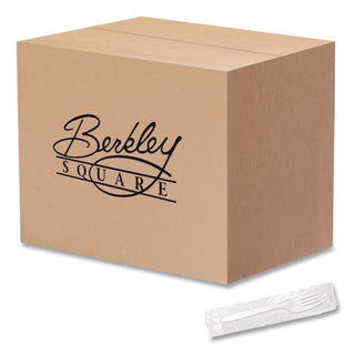 Individually Wrapped Mediumweight Cutlery, Forks, White, 1,000/Carton