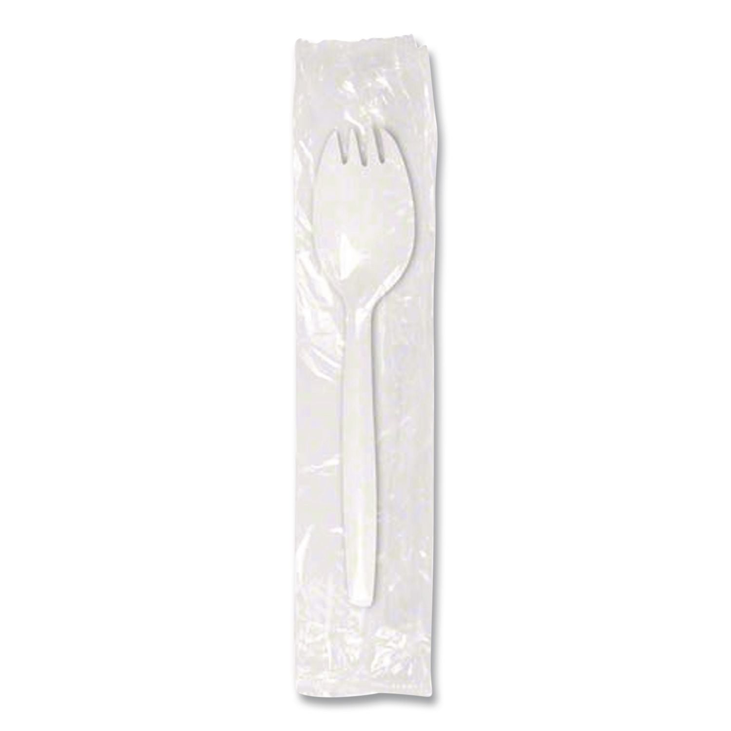 Individually Wrapped Mediumweight Cutlery, Spork, White, 1,000/Carton