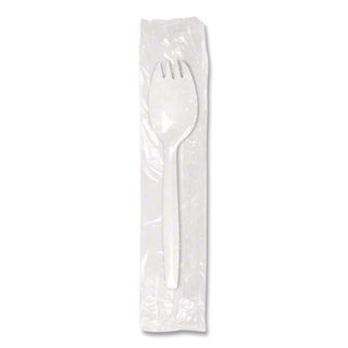 Individually Wrapped Mediumweight Cutlery, Spork, White, 1,000/Carton