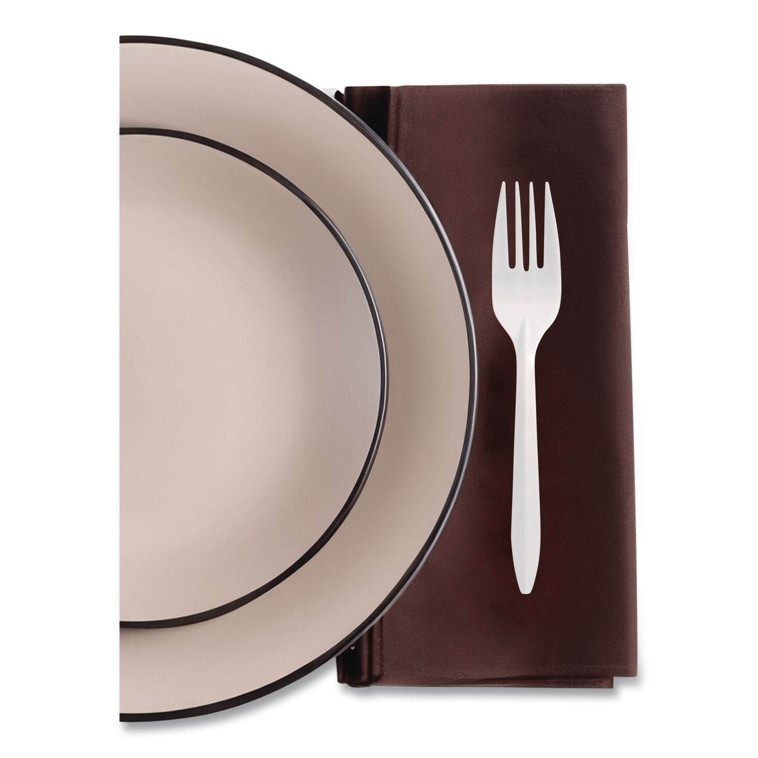 Mediumweight Polypropylene Cutlery, Fork, White, 1,000/Carton