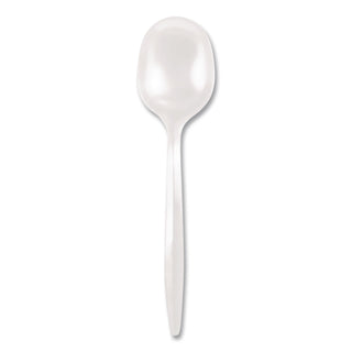 Mediumweight Polypropylene Cutlery, Soup Spoon, White, 1,000/Carton