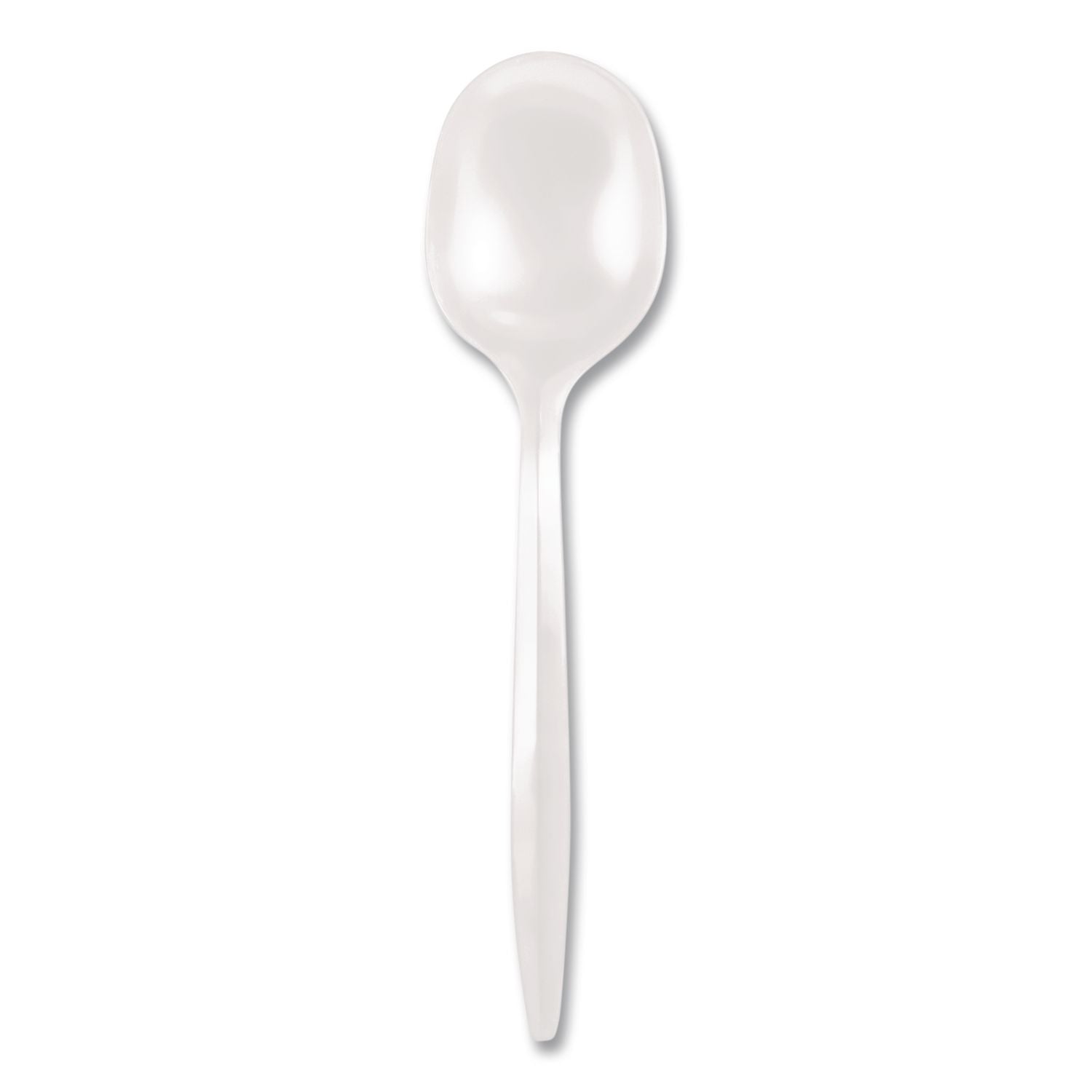Mediumweight Polypropylene Cutlery, Soup Spoon, White, 1,000/Carton