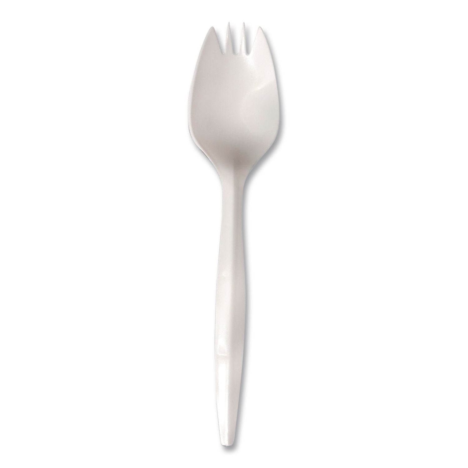Mediumweight Polypropylene Cutlery, Spork, White, 1,000/Carton