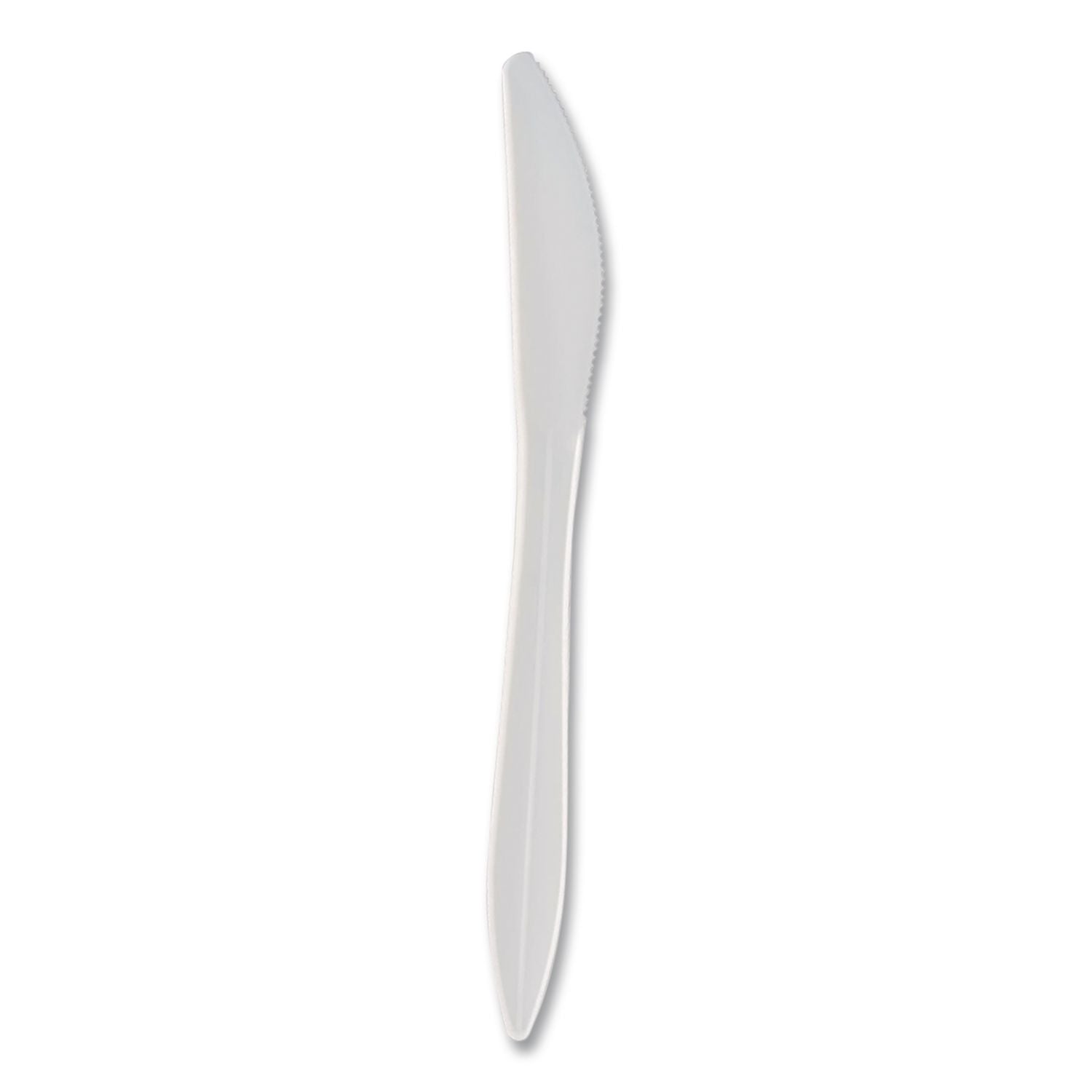 Elegant Dinnerware Heavyweight Cutlery, Polystyrene, Knife, White, 500/Box
