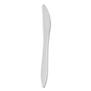 Elegant Dinnerware Heavyweight Cutlery, Polystyrene, Knife, White, 500/Box