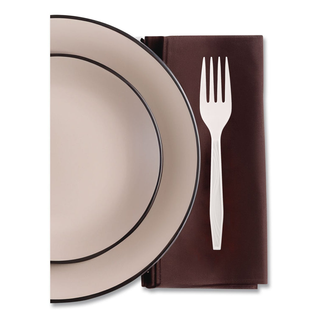 Elegant Dinnerware Heavyweight Cutlery, Polystyrene, Fork, White, 500/Box