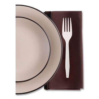 Elegant Dinnerware Heavyweight Cutlery, Polystyrene, Fork, White, 500/Box