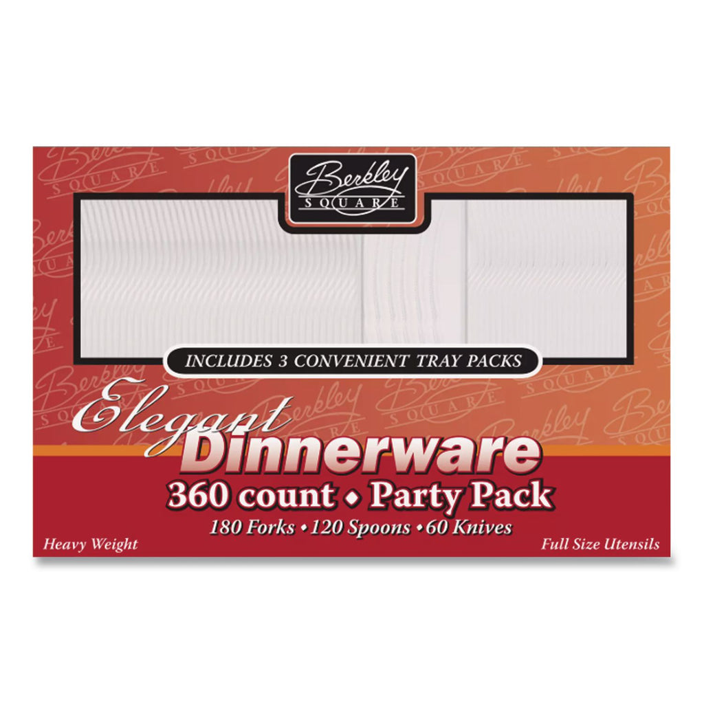 Heavyweight Party Pack, Forks, Knives, Spoons, Clear, 360/Pack
