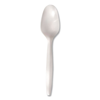 Mediumweight Polypropylene Cutlery, Spoon, White, 1,000/Carton