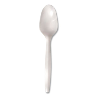 Individually Wrapped Mediumweight Cutlery, Spoon, White, 1,000/Carton