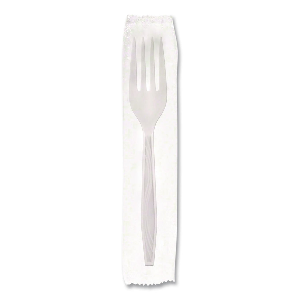 Elegant Dinnerware Heavyweight Cutlery Assortment, Individually Wrapped, 120 Forks/80 Spoons/40 Knives, White, 240/Box