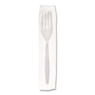 Elegant Dinnerware Heavyweight Cutlery Assortment, Individually Wrapped, 120 Forks/80 Spoons/40 Knives, White, 240/Box